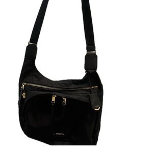Tumi Black Bag with Gold Details